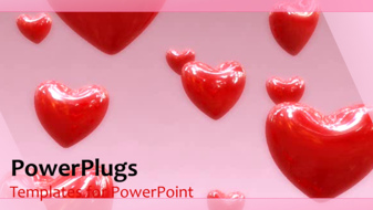 PowerPoint Template - Flying read hearts background
